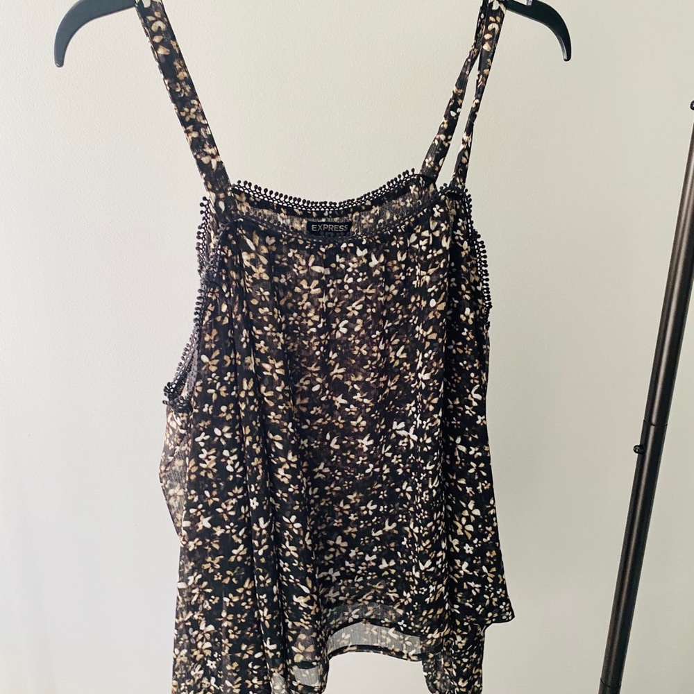Floral Top with Balloon Sleeves